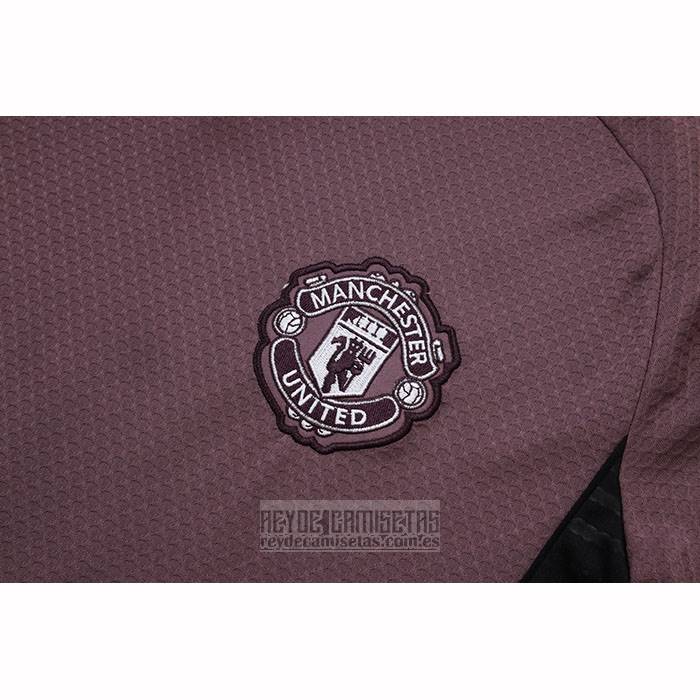 Chandal del Manchester United Manga Corta 2025-2026 Marron - Pantalon Corto